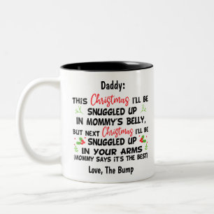 Tasse 2 Couleurs Le premier Noël de papa De la bosse, Papa sera