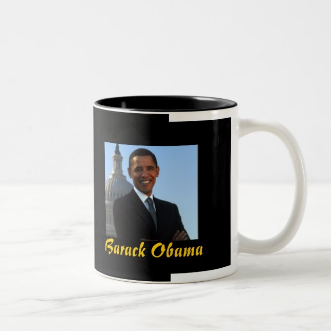 Tasse 2 Couleurs Le Président Barack Obama (mug noir) (Droit)