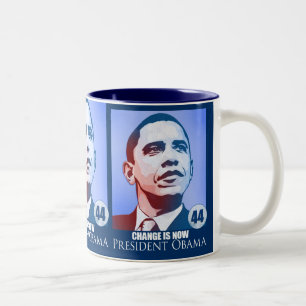 Tasse 2 Couleurs Le Président Obama, changement est maintenant