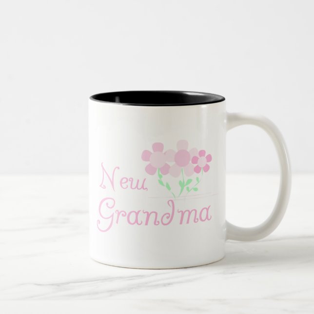 Tasse 2 Couleurs Le rose fleurit la nouvelle grand-maman (Droit)