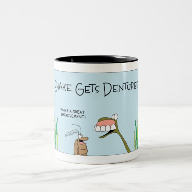 Tasse 2 Couleurs Le serpent prend des dents (Centre)
