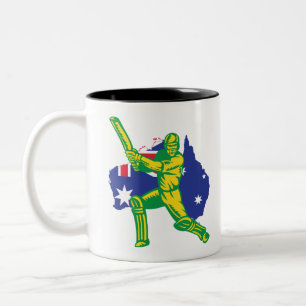 Tasse 2 Couleurs Le T-shirt australien d'équipe de cricket évente