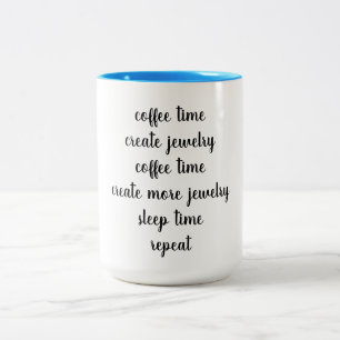Tasse 2 Couleurs Le temps de café, créent des bijoux, concepteur de