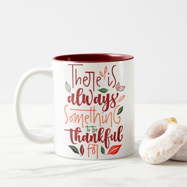 Tasse 2 Couleurs Le thanksgiving soit reconnaissant (Avec donut)