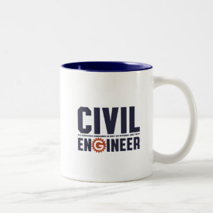 Tasse 2 Couleurs Le travail drôle d'ingénieur civil d'humour