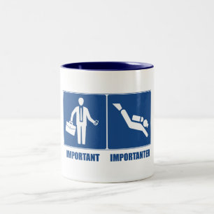 Tasse 2 Couleurs Le Travail Est Important, La Plongée Est Important