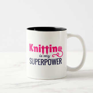 Tasse 2 Couleurs Le tricot est la ma superpuissance dans le rose