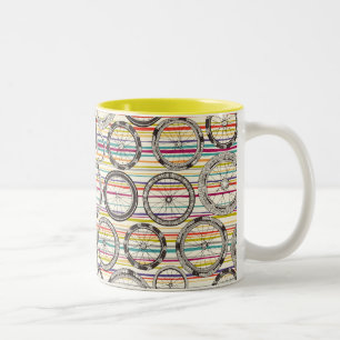 Tasse 2 Couleurs le vélo roule la rayure