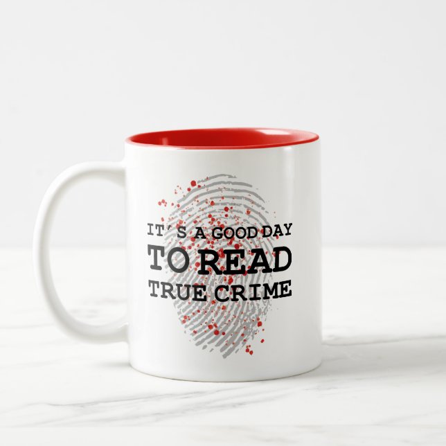 Tasse 2 Couleurs Lecteur d'un livre de crime réel (Gauche)