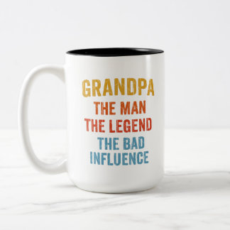 Tasse 2 Couleurs Légende de l'homme papy Mauvaise influence Illustr