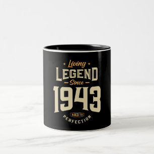 Tasse 2 Couleurs Légende depuis 1943 80e anniversaire