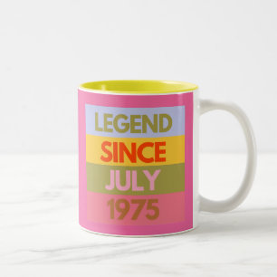 Tasse 2 Couleurs Légende depuis JUILLET 1975 50e cadeau d'anniversa