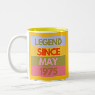 Tasse 2 Couleurs Légende depuis MAI 1975 50e anniversaire Cadeau 50