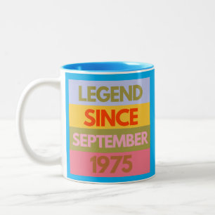 Tasse 2 Couleurs Légende depuis SEPTEMBRE 1975 50e anniversaire 50
