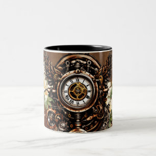 Tasse 2 Couleurs L'élégance de Steampunk Floral Magic
