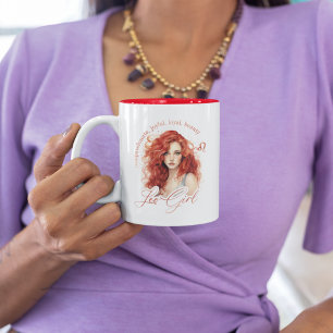 Tasse 2 Couleurs Leo Girl Zodiac Astrology Cadeau pour elle