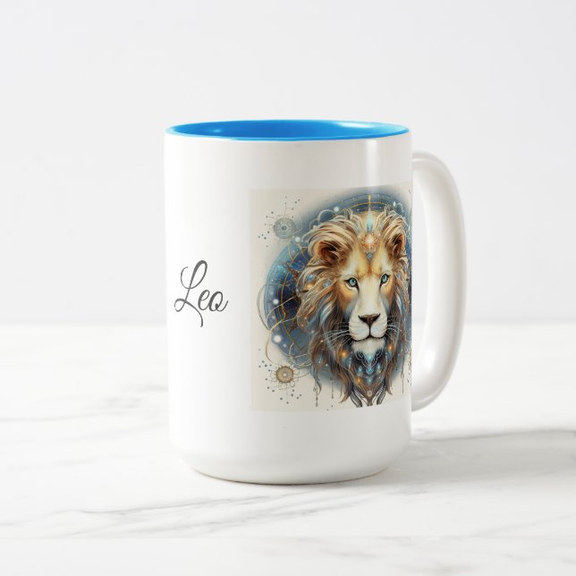 Tasse 2 Couleurs Leo Zodiac Mug, 15 oz (Devant droit)