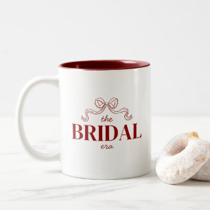 Tasse 2 Couleurs L'Ère du Mariage Mariage au Croquis de Ruban Rou