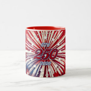 Tasse 2 Couleurs Les 250 ans d'Amérique 1776-2026 Feux d'artifice R