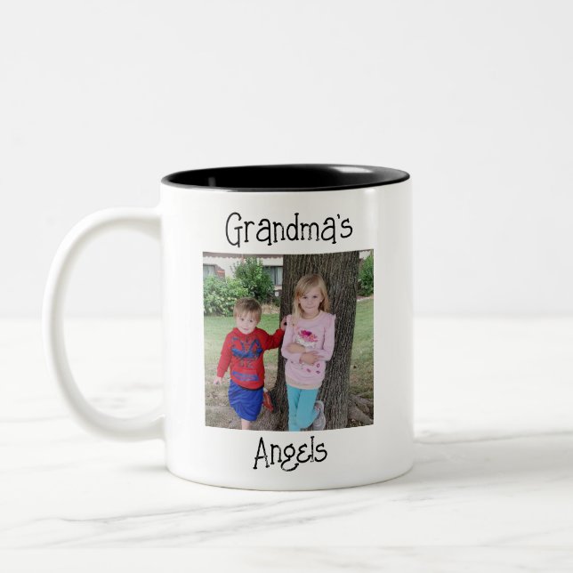 Tasse 2 Couleurs Les anges de grand-mère personnalisés (Gauche)
