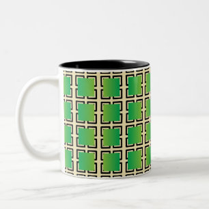 Tasse 2 Couleurs Les carrés dégradés verts