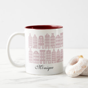 Tasse 2 Couleurs Les Chambres de rangée de canal d'Amsterdam ont