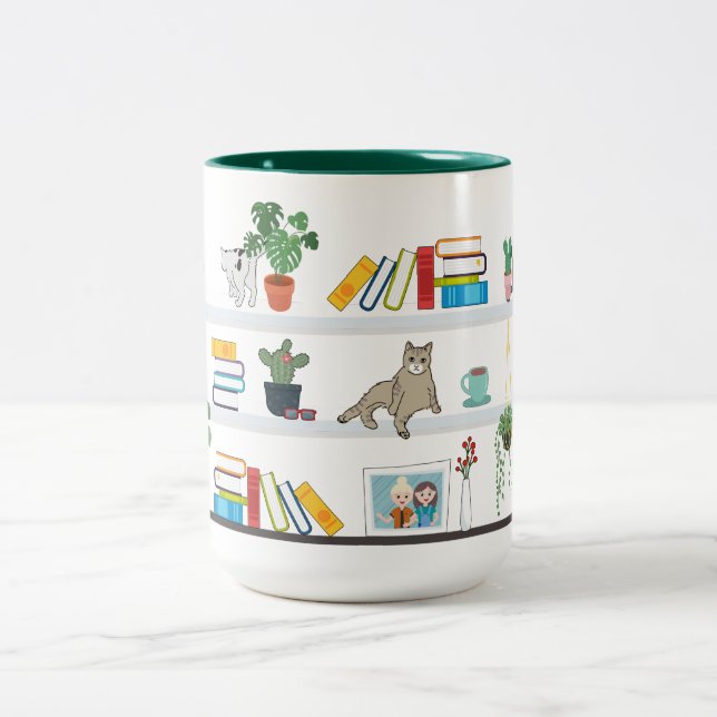 Tasse 2 Couleurs Les Chats Sur La Librairie (Centre)