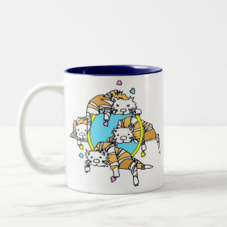 Tasse 2 Couleurs Les chats tigrés Jour-Oranges heureux de Valentine