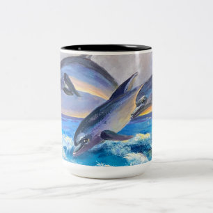 Tasse 2 Couleurs Les Dauphins Qui Sautent Pour La Joie