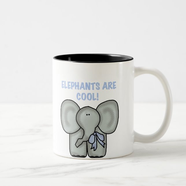 Tasse 2 Couleurs Les éléphants sont frais (Droit)