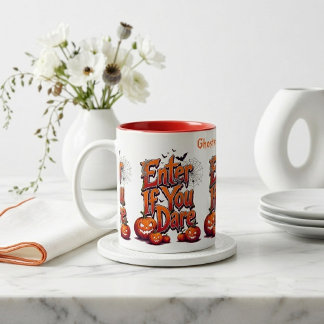 Tasse 2 Couleurs Les fantômes ne frappent pas | Entrez si vous osez