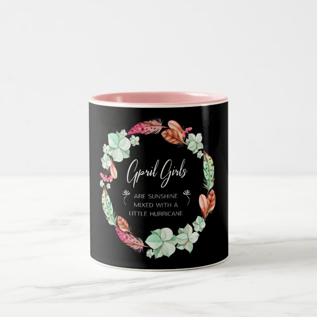 Tasse 2 Couleurs Les filles d'avril sont soleil, cadeau (Centre)