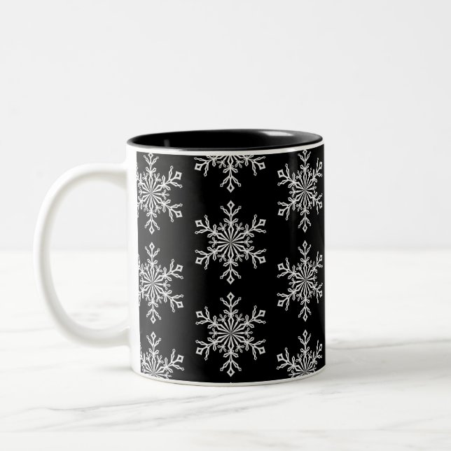 Tasse 2 Couleurs Les flocons de neige de Noël (Gauche)
