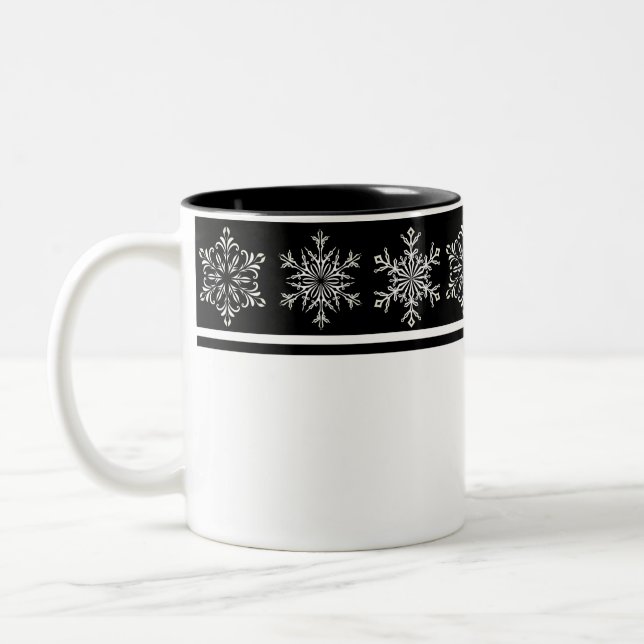 Tasse 2 Couleurs Les flocons de neige de Noël (Gauche)