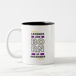 Tasse 2 Couleurs Les légendes sont nées en décembre