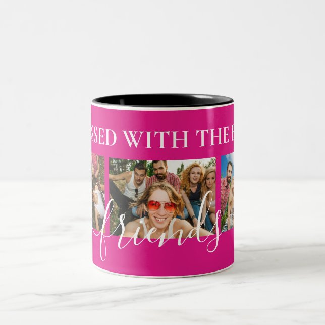 Tasse 2 Couleurs Les meilleurs amis personnalisent la photo (Centre)