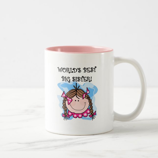 Tasse 2 Couleurs Les meilleurs tee-shirts Brunette World (Droit)