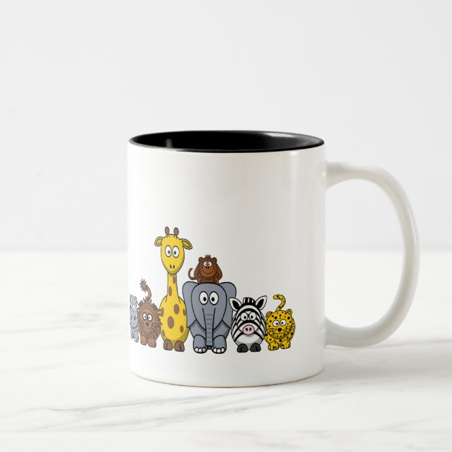 Tasse 2 Couleurs Les mignons animaux de la jungle (Droit)