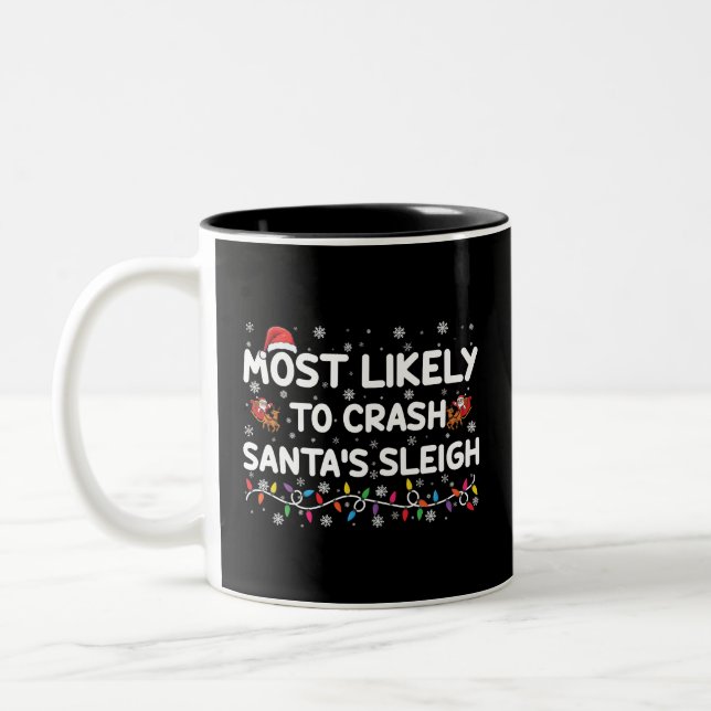 Tasse 2 Couleurs Les Plus Susceptibles D'Écraser Santas Sleigh Drôl (Gauche)