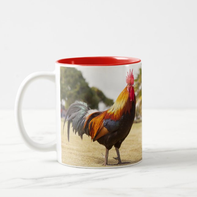 Tasse 2 Couleurs Les poulets de la vie de ferme coq (Gauche)