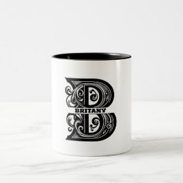 Tasse 2 Couleurs Lettre B Monogramme personnalisé