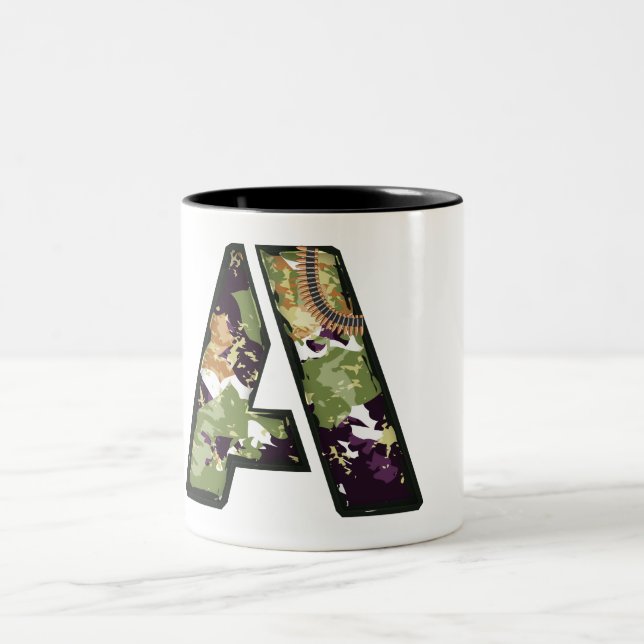 Tasse 2 Couleurs Lettre De Style Militaire (Centre)