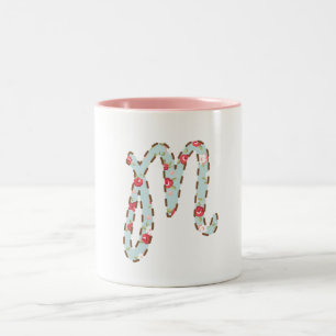 Tasse 2 Couleurs LETTRE FLORALE MINTE rose M