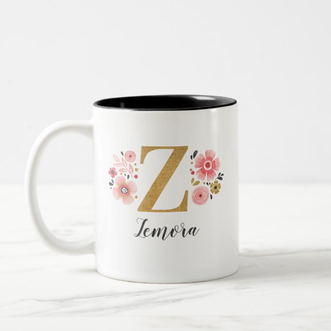 TASSE 2 COULEURS LETTRE INITIALE MOULAIRE ROSE Z (Gauche)