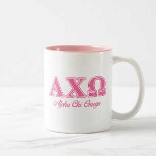 Tasse 2 Couleurs Lettres roses Alpha Chi Omega