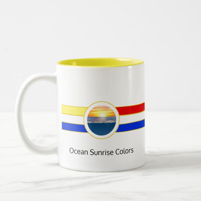 Tasse 2 Couleurs Lever de soleil océanique avec couleurs primaires  (Gauche)