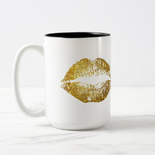 Tasse 2 Couleurs Lèvres de parties scintillantes d'or
