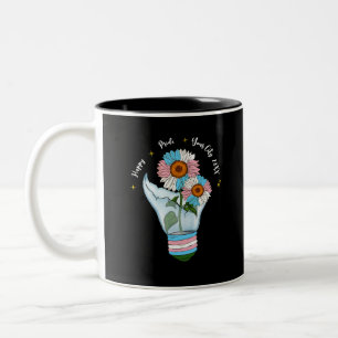 Tasse 2 Couleurs LGBTQ : Des tournesols transgenres dans une ampoul