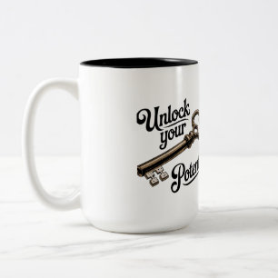 Tasse 2 Couleurs Libérez Votre Potentiel - Clé Vintage Motivationne