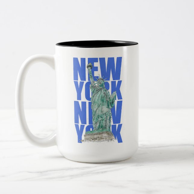 Tasse 2 Couleurs Liberty Statue New York (Gauche)